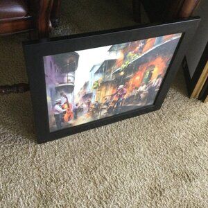 Abstract New Orleans Jazz Bourbon Street Cello Art Canvas Painting Nordic Poster